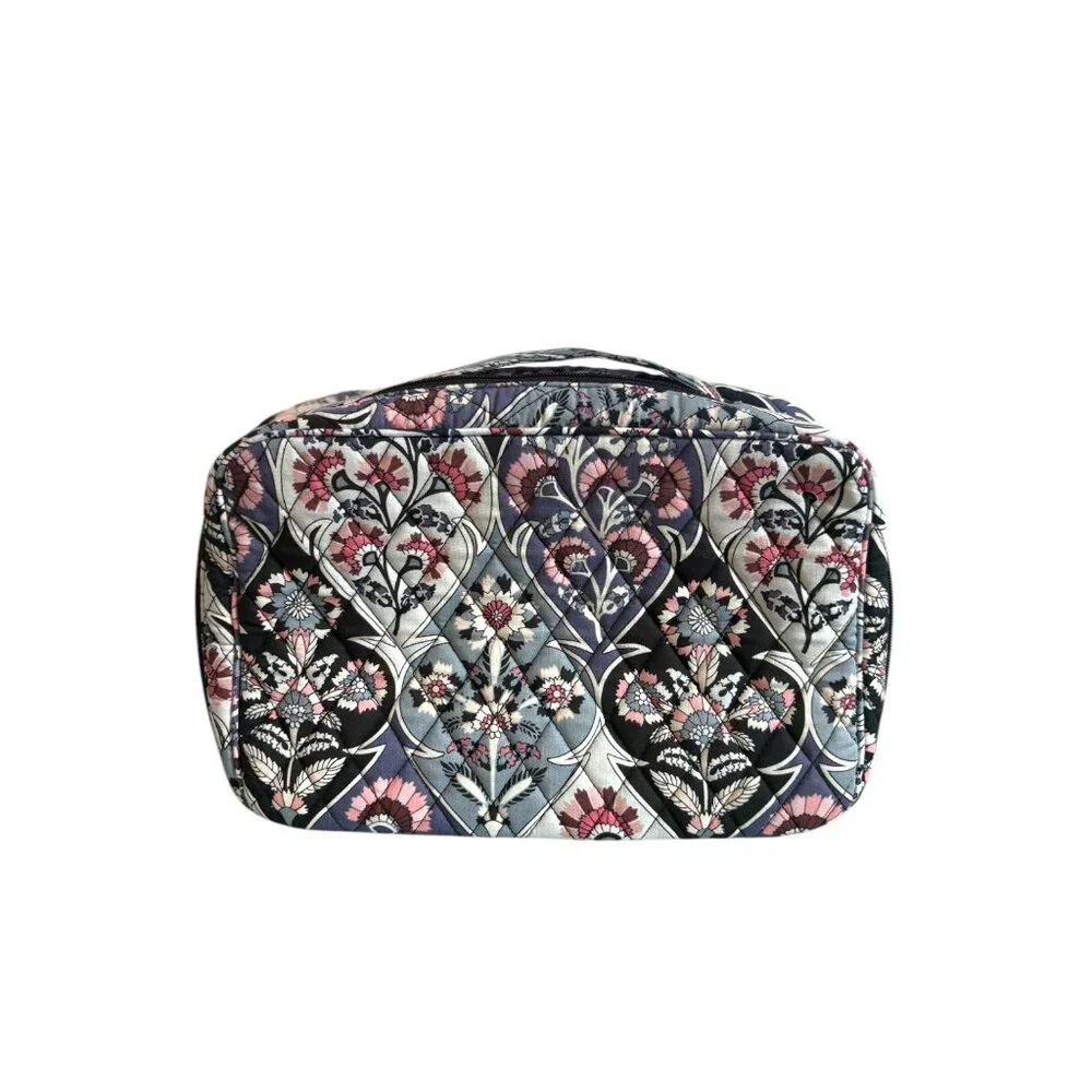Vera Bradley Medium Iconic‎ Blush & Brush Makeup Case Ornate Blooms Travel Bag